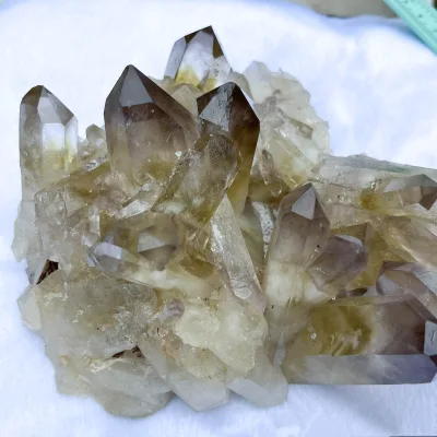 Quartz Cluster Crystals Crystal Raw Stone Golden Healer Quartz Cluster Geode