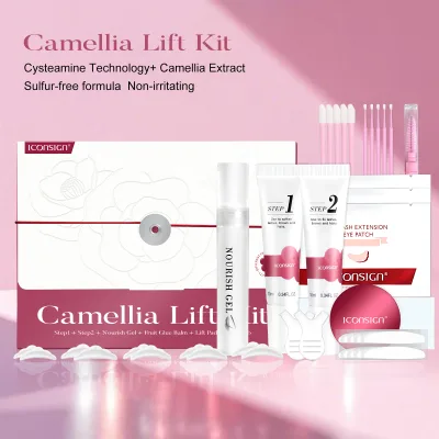 Vegan Cysteamine Lifting Kit With Nourish Oil Wholesale Keratin Lash Lift Camellia 2In1 Eyelash Perm Brow Lamination Kit