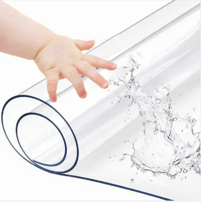 Waterproof Modern Washable PVC Transparent Protective Table Cloth with Non-Slip Bottom for Home Use