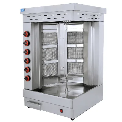 Commercial 6 Burners Gas Turkey Automatic Chicken Shawarma Kebab Doner Maker Grill Equipment Machine Price for Sale