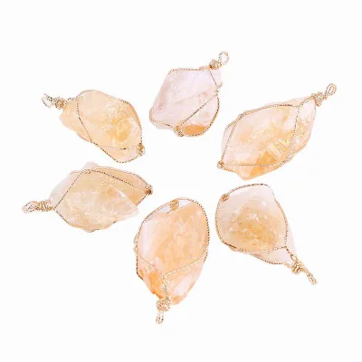 2026 wholesale citrine necklace crystal pendant perfume bottle for healing