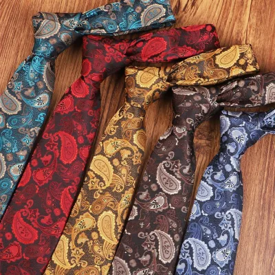 Luxury Men's Paisley Neckties Jacquard Woven Polyester Classic Eco-Friendly Design