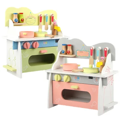 Global Top-seller Children's Wooden Small Stoves and Cookers Juguetes Cooking Parent-child Kitchen Toys for Kids Boys Girls CE