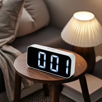 Simple Square LED Digital Clock Temperature Display Indoor Outdoor ABS Plastic Digital Table Clock Home Decor Office