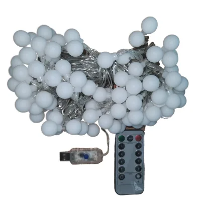 YN Indoor/Outdoor Christmas Party Decorations 5M50LED Ball String Light 8 Modes USB Operated Warm White LED Fairy Lights