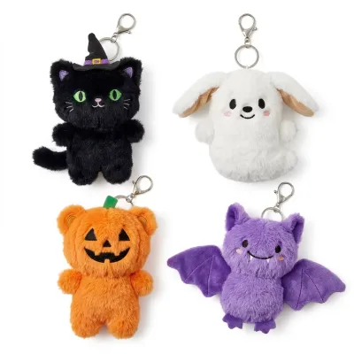 Super Soft Fluffy Keychain Plush Toy with Customizable Halloween Theme
