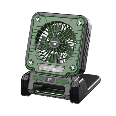 Outdoor Portable Folding Table Desk Work LED Light USB Rechargeable Solar Camping Light with Cooling Fan Emergency Power Bank