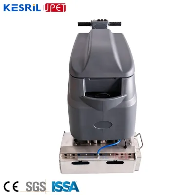 Automatic Walk-Behind New Battery-Powered 1000W Escalator Step Cleaning Machine with Brush/Vacuum/Wash for Floor Sweeping