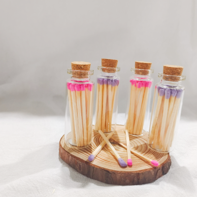 Matches in Glass Wholesale Price Bottle Matches Large Advertising Jar Customize Colorful Long Luxury Match