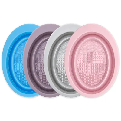 Custom Logo Make up Washing Silicone Makeup Brush Cleaning Cleaner Mat Bowl