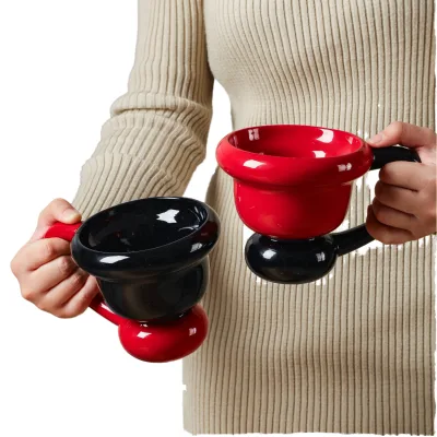 Factory Direct Creative Ceramic Tumbler High Value New Year Souvenir for Couples Water Cup Ice Cream Mug Gift Coffee Usage