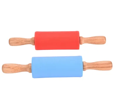 Non-stick Colorful Silicone Rolling Pin Small Size for Children Baking