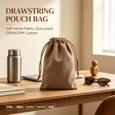 Soft Velvet Drawstring Pouch Bag Dust Proof Velvet Storage Sack for Jewelry Glasses Gifts OEM ODM Custom Logo Printing