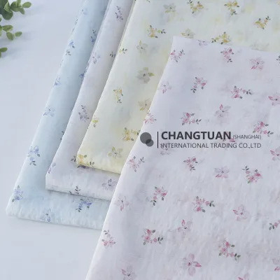 Nylon Mixed Fabric Ditsy FloralPrinted Crepe Fabric for Dress