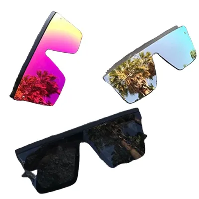 Wholesale Custom Square Frame Oversized Sunglasses Fashion Designer Men Big Luxury Trendy Women Pink Sunglasses