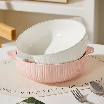 Cream-Style Large Bowl Porcelain Dinnerware Sets High Quality Sustainable CEC Brand On-glazed for Weddings Parties Schools