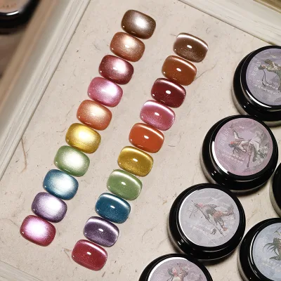 Wholesale 48 Colors Green Flash Gel Polish Japan Style Cat Eye Nail Gel Crystal Wide Cat Eye Gel