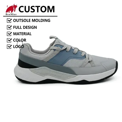 Wholesale Custom Bulk Professional Breathable Lightweight Durable Grey Non-marking Sole Court Sport Men Women Pickleball Shoes