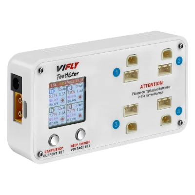 VIFLY ToothStor 4 Port 2S Balance Charger with Storage Mode for RC FPV Freestyle Cinewhoop Drone DIY Parts