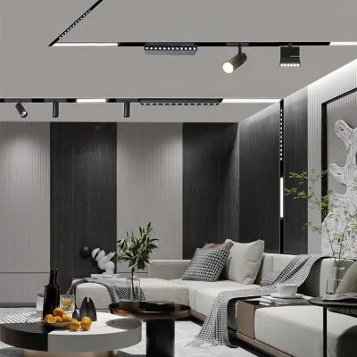 48V magnetic track light rail for stretch ceiling track light rail spot light