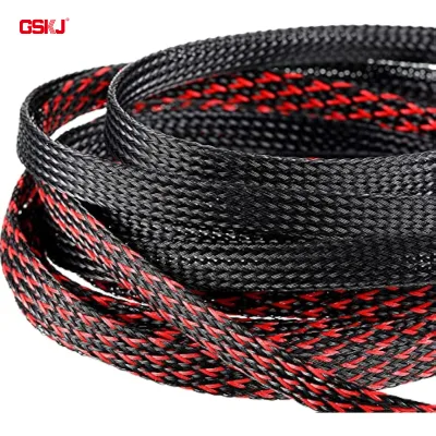 Expandable Braided Polyester Sleeve for Cable Bundles 25mm Size Customizable