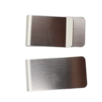 Brushed Stainless Steel Money Clip Dual Size Slim Cash Card Holder for Business Daily Travel Carry