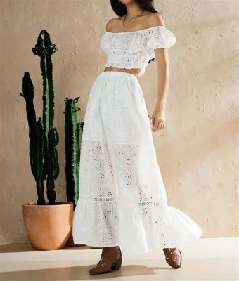 French Style Dresses For Women In Spring Summer Short Sleeve Lace Up Waistband Slimming Gentle High-End Texture Long