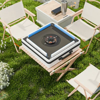 Portable Folding Automatic Mahjong Table with Silent Motor Fast Shuffling Compact Design Durable Tiles for Home Club Use