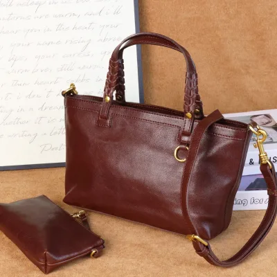 Genuine Leather New Arrival Women's High-end Large Capacity First-layer Vegetable-tanned Cowhide Niche Retro Simple Single