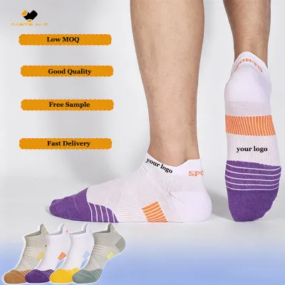 Factory Wholesale Unisex Cotton Low Cut Socks, Breathable Anti-Odor OEM Sports Socks for Basketball Running Badminton
