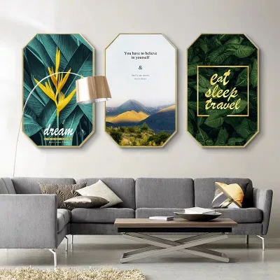 Office Decoration Paintings Metal Aluminum Wall Art Shadow Box Metal Wall Art Flower Tree Framed Paintings and Wall Art Decor