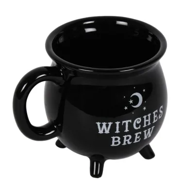 Wholesale Black Witches Brew Halloween Ceramic Cauldron Mug