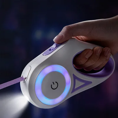3M 5M LED Light Retractable Dog Leash Luxury Automatic Rechargeable Battery Traction Rope Nylon Large Dogs Pet Products