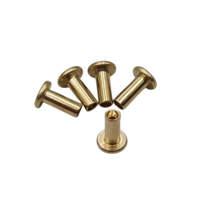 Factory Wholesale Customized Brass Rivets Double Flat Head Male and Female Rivets for Knife Handle & DIY Projects