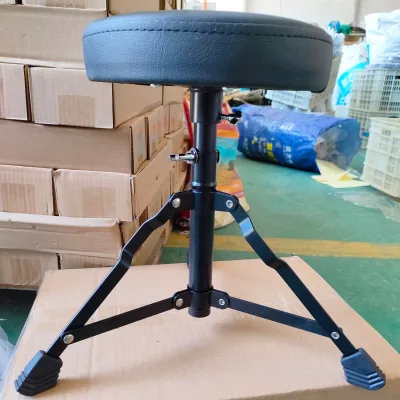 Drum Throne DT100 Height Adjustable Drum Stool Breathable Suede Padded Saddle Drum Seat  Style for Adults Drummers