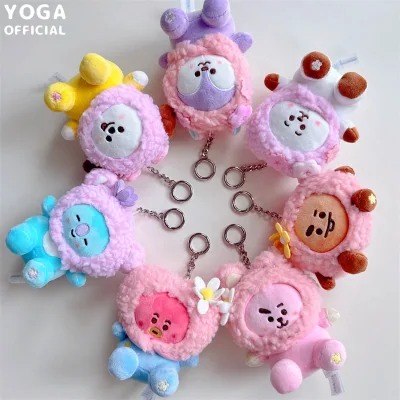 Kpop Group Cherry Blossom Series Soft Plush Digital Photo Keychain Digital Printing Cute Cartoon Design 3D Shape Back School