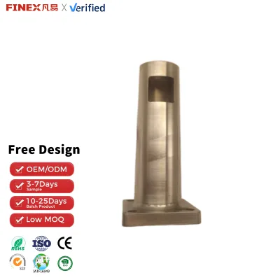 Custom OEM ODM CNC Machined Stainless Steel Stand Base Support Column Stainless Steel Mounting Post with Square Flange Base