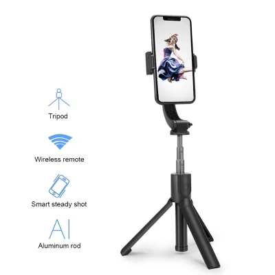 360 Degree Rotated Aluminum Alloy Selfie Stick Stabilizer Tripod with Wireless Remote Control for Live Vlog Shooting