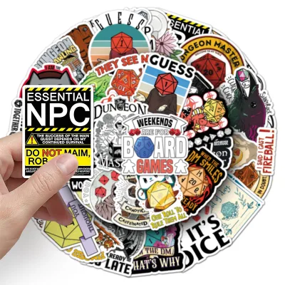 50Pcs Cartoon Creative TRPG Funny Meme Stickers, Cute Decor for Notebooks, Toys & Gift Decoration