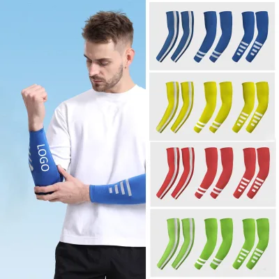 High Quality 92% Polyester 8% Spandex UV Sun Protection Cooling Reflective Outdoor Hiking Night Running Stretchy Arm Sleeves