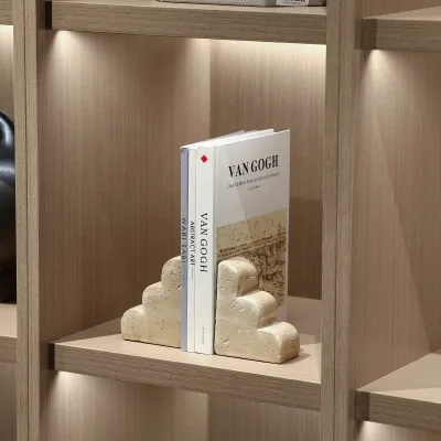 Household Decoration Items Cement Book End Modern Meets Classic Design Cement Bookends for Cabinet Shelf Desk