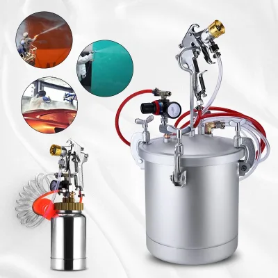 2L Pressure Tank Painting Tank With 2M Hose Airbrush Assembly Kit Sprayer Pneumatic Paint Tools for Marble Putty Paint Sprayer
