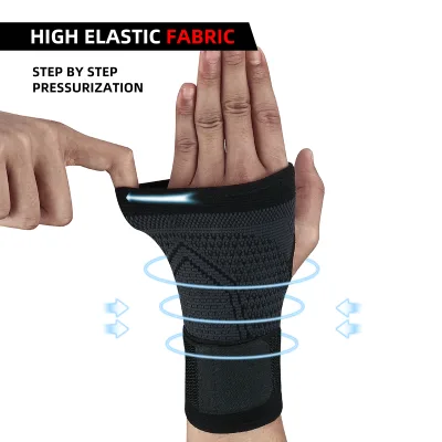 Knitted Fitness Gloves Compression Wrap Straps Breathable Palm Guards for Weight Lifting Strength Training