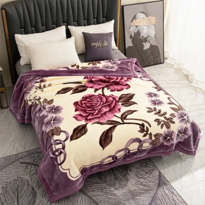 Every Season Warm Striped Four Seasons Softness Knit Texture Cozy Feel Hypoallergenic Raschel Blanket