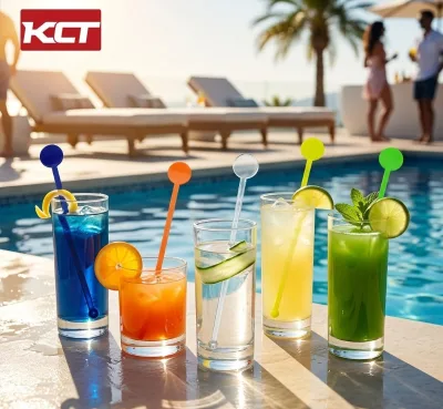 Disposable Drink Mixing Stick Plastic Cocktail Stirrer for Coffee Shop Bubble Tea Cocktail and Juice Beverage Drink Mixers Use
