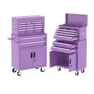 Mechanic Tool Cart Purple Rolling Tool Cabinet and Chest Workshop Garage Heavy Duty Carro De Herramientas De Taller Profesional