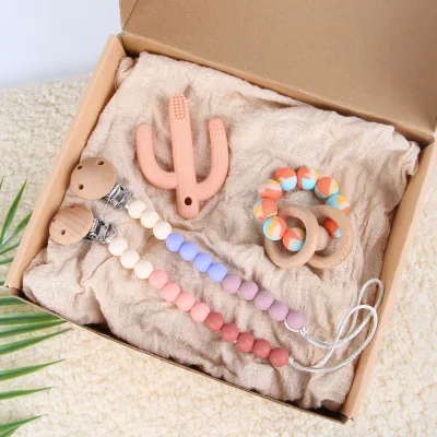 New Arrivals Paper Box Care Baby Product Silicone Pacifier Clip
