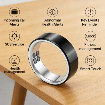 Smart Ring with APP for Android IOS - Activity & Health Tracking, 5ATM Waterproof Design