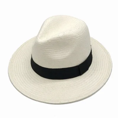 High Quality 5 Bu Woven Paper Straw Panama Hat With Black Band