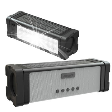 OEM Ipx7 Waterproof Bluetooths Outdoor Camping Solar Bluetooth Speaker with LED light
